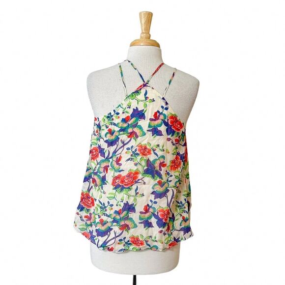 Maeve Top Anthropologie Women's "St. Lucia" Floral Draped Blouse‎ Small Festival - Picture 4 of 6
